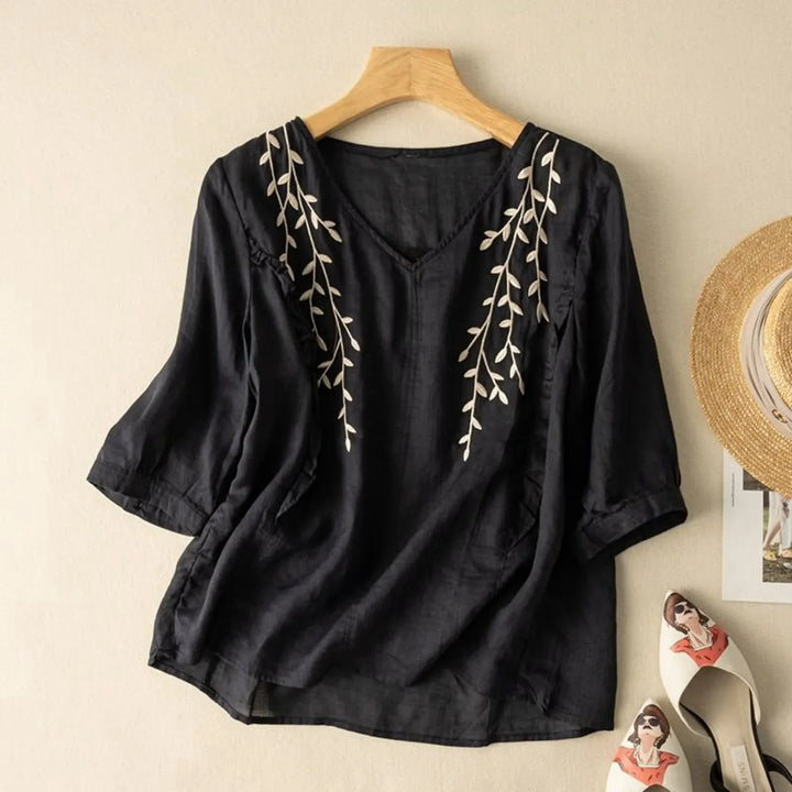 SANDRA LINEN BLOUSE