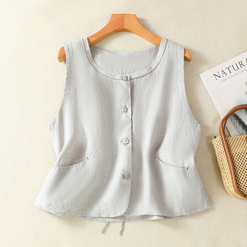 CLAIRE LINEN VEST