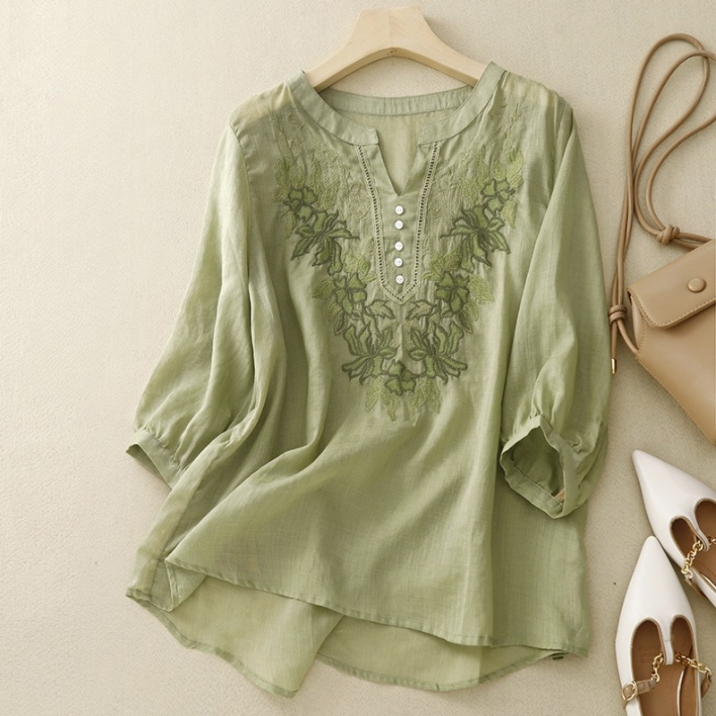 OLIVA LINEN BLOUSE