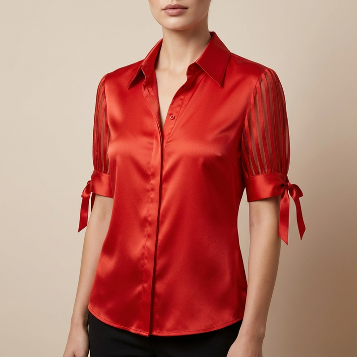 CALVIERA SATIN BLOUSE